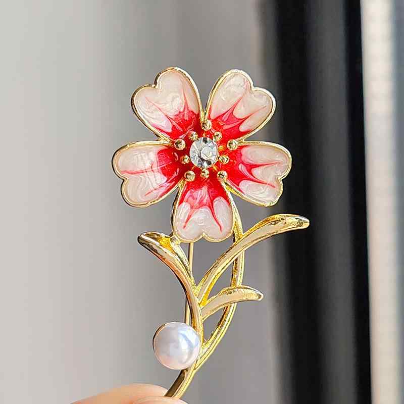 Other - ブローチ レディース フラワーモチーフ 高級感 エレガント 上品 合金製 ズレ防止 胸元カバー ゴールド シルバー 普段使い フォーマル ピンブローチ
