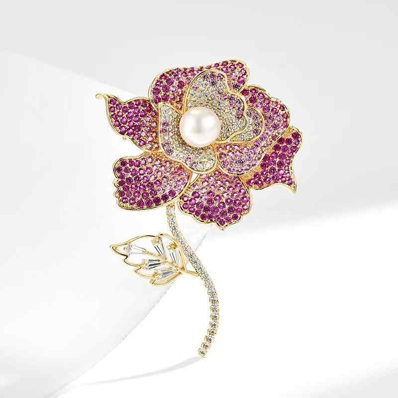 ブローチ レディース 女性用 ヨーロッパ風 レトロアンティーク ローズ 薔薇モチーフ フラワー エレガン..