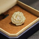 ブローチ レディース 上品 エレガント ローズ バラ 花 フラワーモチーフ マイクロパヴェ ジルコニア ゴールド シルバー 2色展開 小ぶり 繊細 銅製 フォーマル オフィス カジュアル