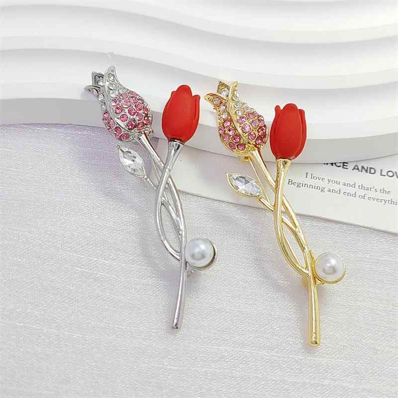 ブローチ レディース 薔薇 ローズ フラワーモチーフ 合金製 電気メッキ加工 高級感 上品 エレガント 個..