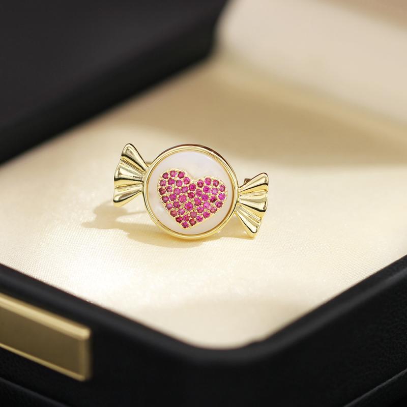 ブローチ 男女兼用 ハート シェル キャンディ ストーン付き かわいい 上品 繊細 個性的 銅製 電気メッ..