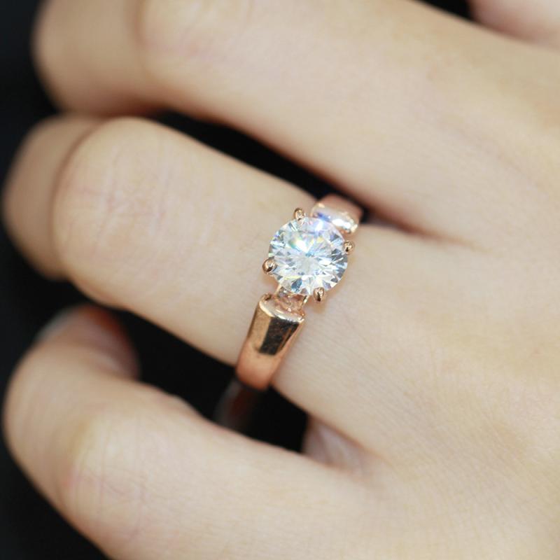 指輪 レディース リング シンプル おしゃれ 高級感 一粒 ジルコニア 1カラット ゴールド シルバー 普段..