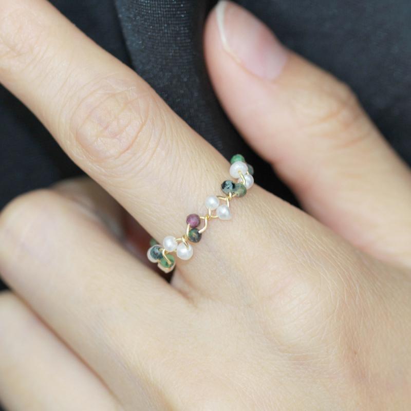 乐天商城 - 指輪 レディース レトロ シンプル ハンドメイド 天然石 淡水パール スライド調節 フリーサイズ 人差し指リング デイリーユース カジュアル フォーマル オケージョン アクセサリー