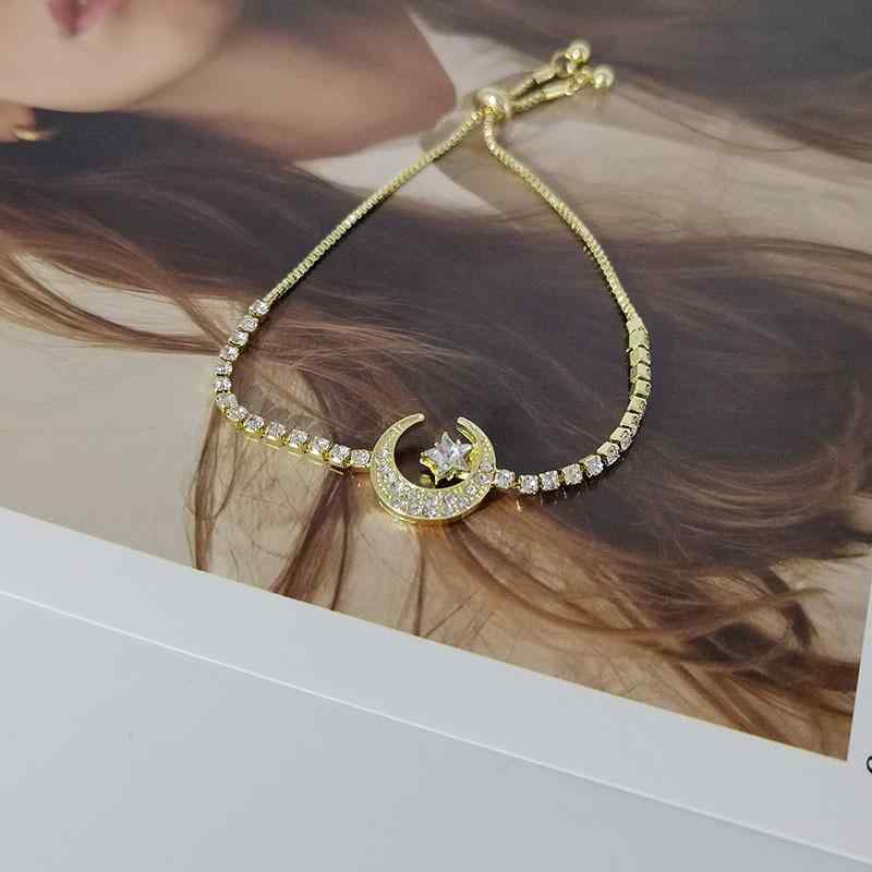 ・素材: 合金・加工: 象嵌ジルコニア・形状: 星型・カラー: ゴールド・流行要素: 月・テイスト: ニッチ・スタイル分類: 個性的なトレンド・カテゴリ: ブレスレット・対象: レディース