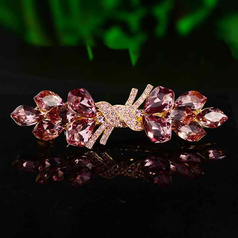 ヘアクリップ レディース 高級感 アメジストカラー スプリング式 おしゃれ ポニーテール まとめ髪用 韓国風 髪飾り サイドバレッタ トップバレッタ エレガント 合金製 ラインストーン