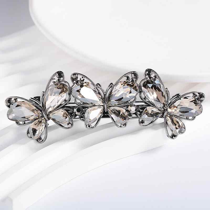 ヘアアクセサリー レディース 女性用 スプリングクリップ バレッタ ポニーテールクリップ 髪飾り ラインストーン 合金 電気メッキ加工 日韓風 オルチャン 高級感 上品 おしゃれ 通勤 オフィス 普段使い リボン スクエア 春夏 セット