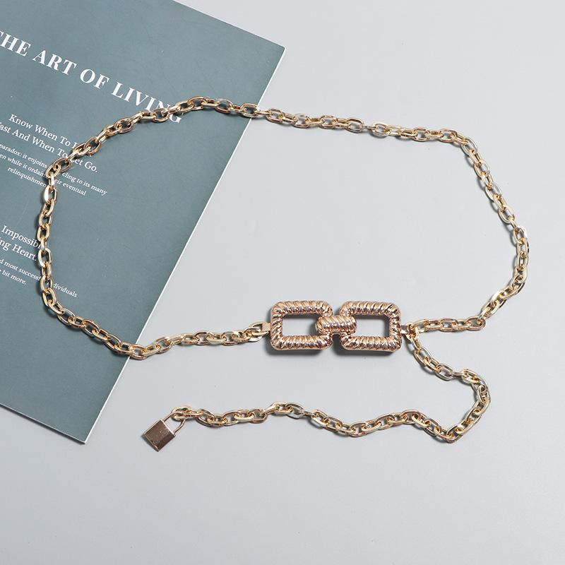 ベルト レディース ウエストチェーン レトロ メタル 高見え 装飾 V字 細身 ウエストマーク トレンチコート ジャケット ワンピース オフィス カジュアル フォーマル シルバー ゴールド