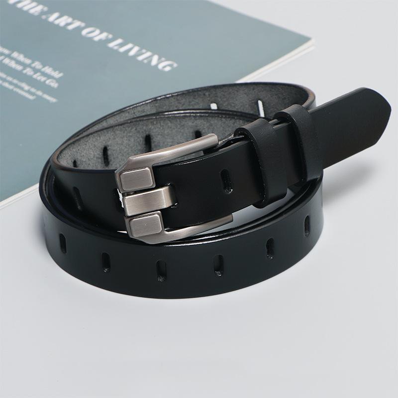 ベルト メンズ 本革 牛革 レザー ピンバックル デニムパンツ ジーンズ対応 レトロ ヴィンテージ 多穴デザイン カジュアル 普段使い ブ..