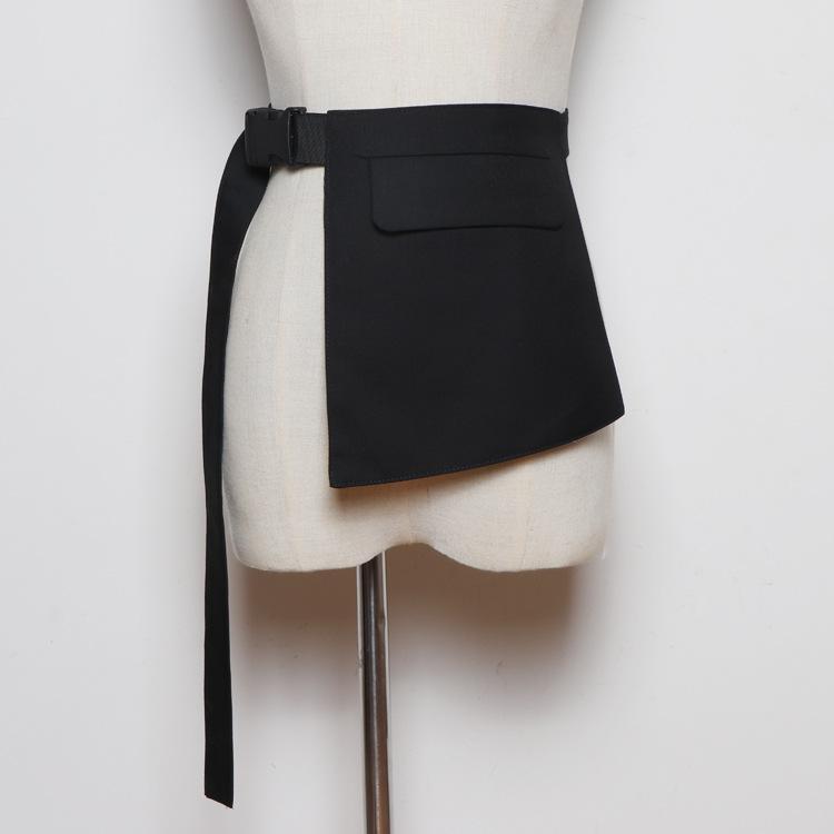 ベルト レディース 幅広 ポケット付き ウエストマーク スタイルアップ 布製 レトロ ヴィンテージ ワンピース シャツ ブラウス 重ね付け 個性的 多用途 ブラック 黒 カジュアル 普段使い 通勤 オフィス オールシーズン