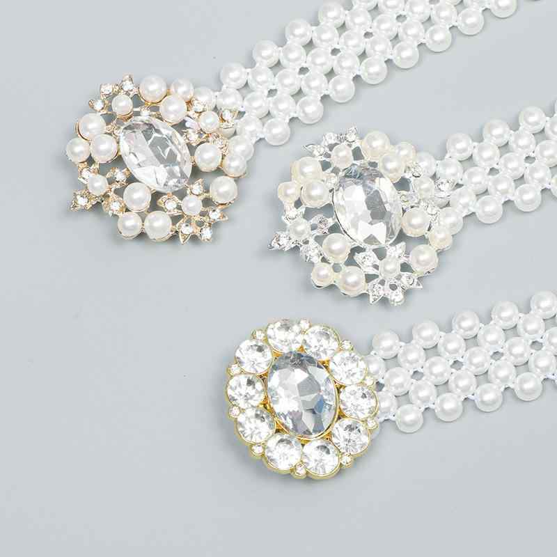 ベルト レディース 女性用 ワンピース パールベルト パール 伸縮性 ゴム おしゃれ ファッション 万能 ダンス衣装 発表会 結婚式 パーティー 通勤 オフィス ホワイト 春夏