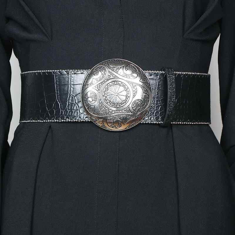 ベルト レディース ウエストマーク 幅広 フェイクレザー コルセット風 欧米風 コート ワンピース トレンチコート ドレスアップ オフィ..