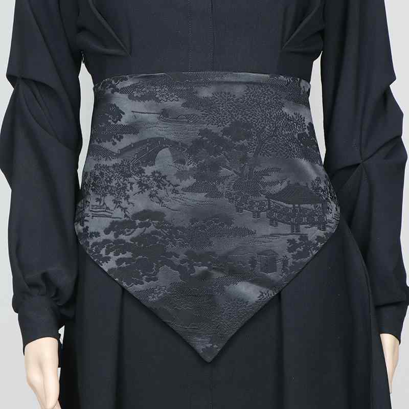 ウエストマークベルト レディース Y2Kファッション おしゃれ トライアングル フリンジ装飾 個性的 コルセット ワイド幅 ウエストシェイプ 細見え効果 布製 スカートコーデ 通勤 普段使い カジュアル 春夏