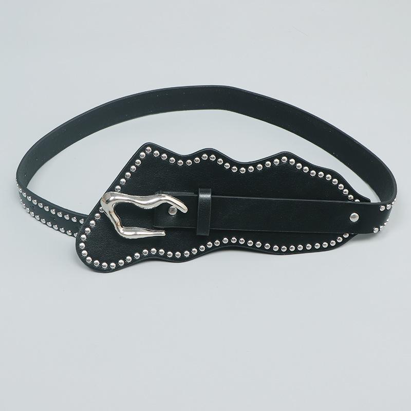 コルセットベルト レディース アメリカンレトロ 個性的 Y2K ウエスタン風 幅広ベルト アシンメトリーデザイン フェイクレザー ウエストマーク ブラック 秋冬 カジュアル