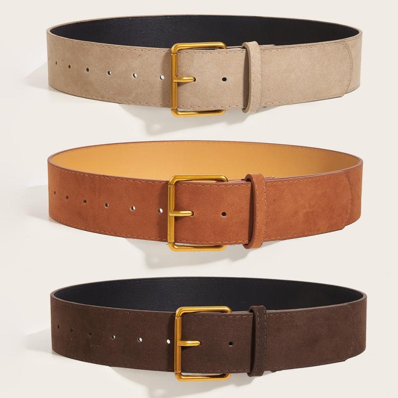 ベルト レディース レトロ調 幅広 ウエストマーク 細見え スタイルアップ スカート ワンピース チュニック 普段使い ウール調 マット調..