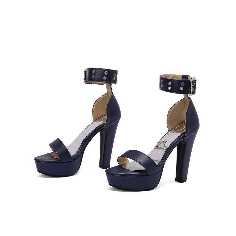 サンダル レディース ワンストラップ バックルストラップ 厚底 プラットフォーム 太ヒール チャンキー..