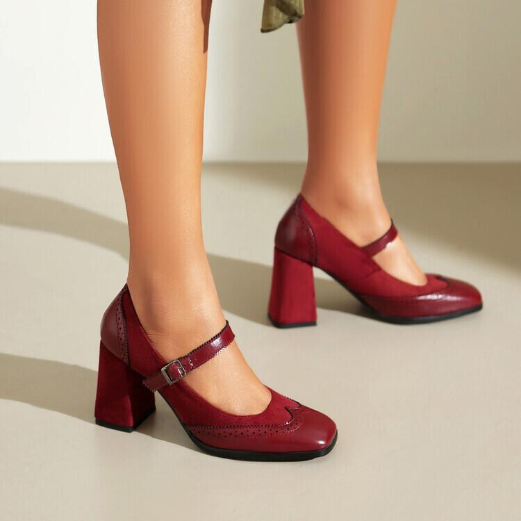 パンプス レディース レトロ フレンチスタイル メリージェーン 厚底 太ヒール ストーム ハイヒール ラウンドトゥ 浅履き 超繊維 普段使い カジュアル 通勤 ...