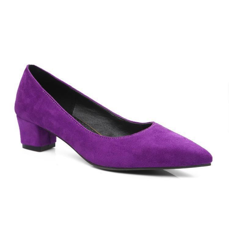 パンプス レディース 太ヒール ミドルヒール ポインテッドトゥ ローカット スエード調 大きいサイズ ウェディング 結婚式 パーティー エレガント 上品 無地 ...