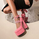 パンプス レディース 女性用 春夏 超ハイヒール 太ヒール 浅履き アンクルストラップ ストーム エナメル スクエアトゥ 無地 エレガント 大人 上品 ホワイト...