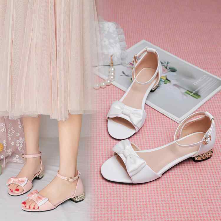 サンダル レディース 親子 学生 韓国風 Kファッション 春夏 オープントゥ ローヒール リボン 花 フラワ..