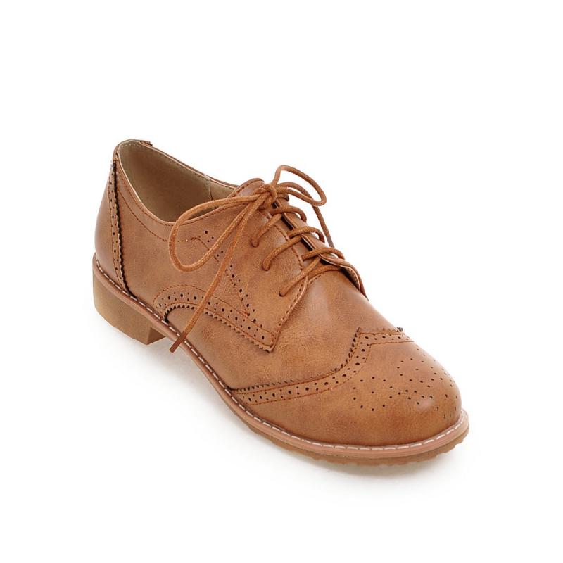 パンプス レディース カジュアル フラットシューズ ローヒール ぺたんこ スクエアヒール チャンキーヒール レースアップ 紐靴 フェイクレザー 合皮 ラウンドト...