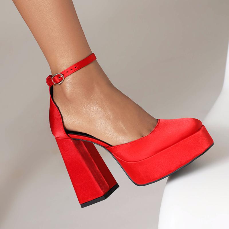 パンプス レディース 大きいサイズ 春夏 オールシーズン スクエアトゥ ワンストラップ 浅履き カットア..