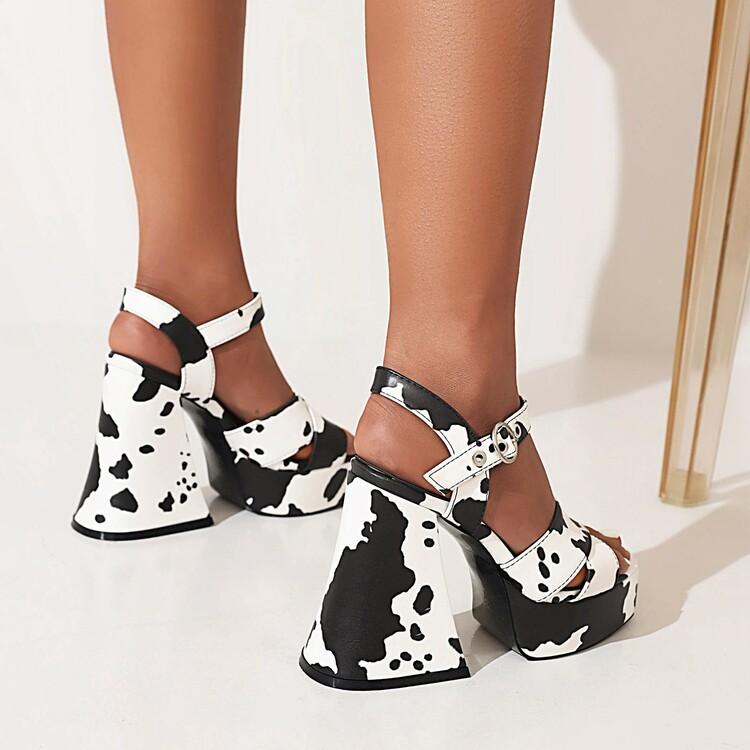 サンダル レディース 女性用 厚底 ハイヒール メリージェーン ストラップ ラウンドトゥ PUレザー ロー..