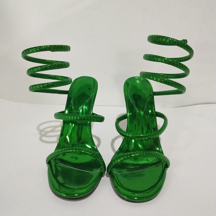 ローマサンダル レディース 春夏 ファッション シンプル 無地 ピンヒール ハイヒール ラウンドトゥ ストラップ クロスストラップ 人工..