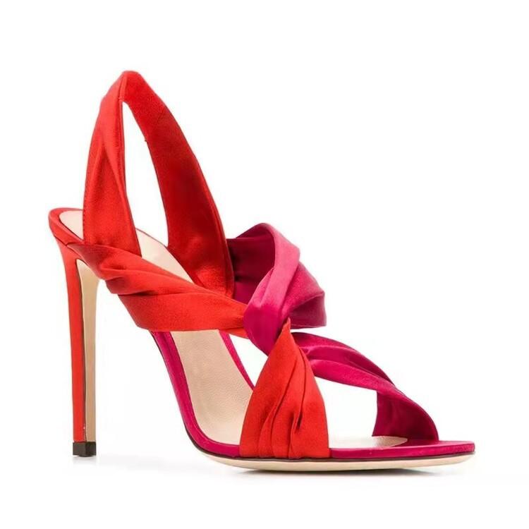 サンダル レディース エレガント シンプル ポインテッドトゥ 細ヒール クロスストラップ 美脚効果 華奢..