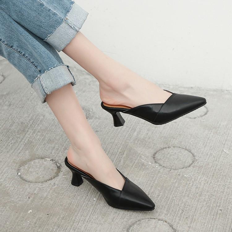 サンダル レディース 春夏 ポインテッドトゥ カップヒール 6cmヒール スリッポン ハイヒール ミュール バックレス PUレザー 合成皮革 エレガント 上品 大人スタイル オフィス 通勤 フォーマル パーティー 美脚 ブラック オフホワイト ベージュ系