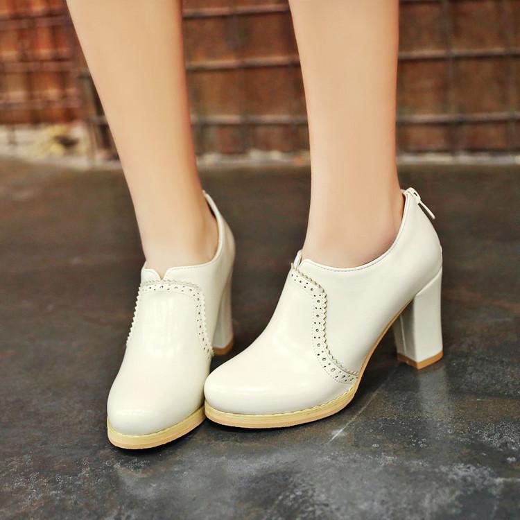 アンクルブーツ レディース 秋冬 フェイクレザー 合成皮革 ショートブーツ ジッパー ファスナー 太ヒール チャンキーヒール 8cmヒール ハイヒール 厚底 ラウンドトゥ エレガント 上品 カジュアル 普段使い お出かけ 通勤 万能