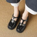 パンプス レディース 女性用 スクール風 学生風 Tストラップ ミドルヒール チャンキーヒール 太ヒール 浅履き ラウンドトゥ フェイクレザー 合皮 カジュアル...