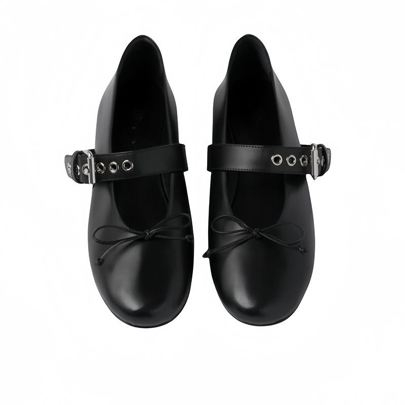 パンプス レディース 春夏 メリージェーン リボン ベルトバックル ラウンドトゥ 欧米スタイル 大きいサイズ プラスサイズ 合皮 フラットヒール 黒 普段使い ...