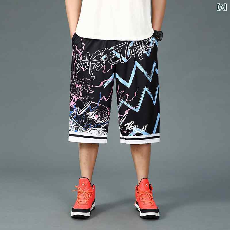 ショートパンツ メンズ 夏 薄手 花柄 スポーツ バスケットボール ビーチ リゾート 水陸両用 大きいサイズ ゆったり ルーズフィット ハーフ丈 通気性 吸湿速乾 接触冷感 軽量 ポリエステル 綿混 ブラック ブルー