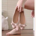パンプス レディース フレンチガーリー リボン ラウンドトゥ 浅履き インヒール ウェッジソール スリッポン かわいい 合成皮革 ヌードピンク 普段使い 春夏