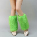 レッグウォーマー ユニセックス 秋冬 フェイクウール アクリル 起毛 フェイクファー フォックスファー風 ロング丈 保温 あったか ふわふわ もこもこ 防寒 ブーツソックス 普段使い(x2)