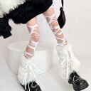 レッグウォーマー レディース サブカル ストリート系 もこもこ フェイクファー ラビットファー調 ルーズソックス リボン ひざ下丈 秋冬 アクリル 吸汗 通気 ブラック ホワイト ピンク グレー(x2)