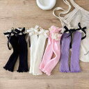 ソックス 女の子 キッズ 女児 レース リボン くしゅくしゅ ルーズソックス ハイソックス ロング丈 おしゃれ レトロ かわいい ニット 綿 保温 防寒 レッグウォーマー 春秋 普段使い 通学 紫 ピンク 黒 白(x2)