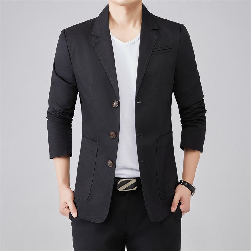 ・カテゴリ: カジュアルスーツ・スタイル: ライトビジネス・シルエット: ストレート・ネックライン: テーラードカラー・前立て: シングルブレスト3つボタン・柄: 無地・主な素材: スパンデックス70%・着丈: レギュラー丈・袖丈: 長袖・機能: 洗濯機洗い可・対象性別: 男性・対象年齢層: 大人・カラー展開: ブラック、カーキ・サイズ展開: L、XL、2XL