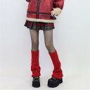 レッグウォーマー レディース 秋冬 ワイドフレア あったか 保温 アクリルニット レッド 赤系 ストリートファッション Y2Kファッション トレンド カジュアル ルーズソックス風 ミドル丈 防寒 膝下丈