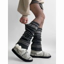 レッグウォーマー レディース ニット ポリエステル やわらか 無地 Y2K ギャル サブカル スクール系 日系ファッション ワイドフレア ブーツカット ロング丈 ルーズソックス