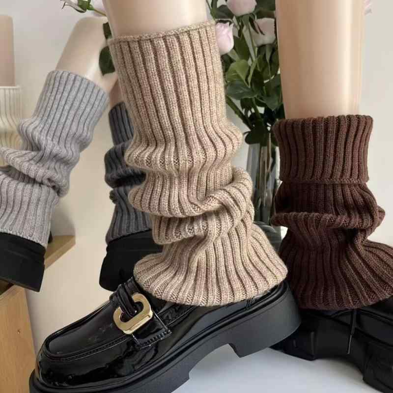 レッグウォーマー レディース カシミヤ 厚手 リブ編み 保温 あったか 防寒 暖かい 着痩せ効果 スリム ふくらはぎ丈 くしゅくしゅ 日系 おしゃれ 万能 カジュアル 冷え対策 秋冬春