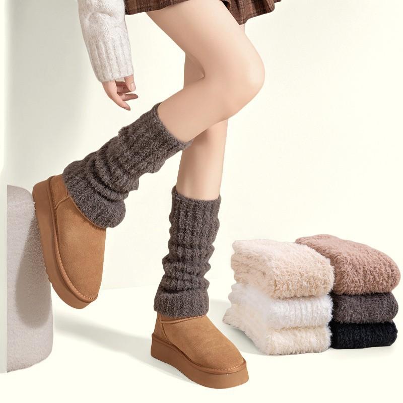 レッグウォーマー レディース 女性用 秋冬 裏起毛 厚手 保温 防寒 ルーズソックス ロング丈 ふわふわ ..