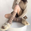 レッグウォーマー レディース 秋冬 無地 マラードカラー 足掛け付き クシュクシュ ルーズ ニーハイ ロング丈 保温 防寒 アクリル シンプル 普段使い カジュアルスタイル 摩擦防止