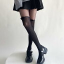 パンティストッキング レディース 女性用 春夏 ナイロン 薄手 純欲風 エンボス加工 地模様 フリル メロウフリル ベロア リボン メッシュ切り替え スタイルアップ 引き締め フェミニン デート 普段使い オフホワイト ブラック
