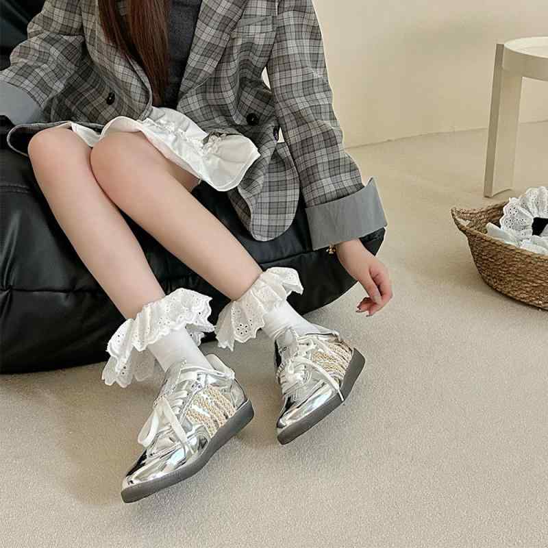 靴下 レディース 秋冬 中筒 ソックス レース フリル JK ロリータ バレエ風 ルーズソックス コットン 吸汗 通学 カジュアル おしゃれ
