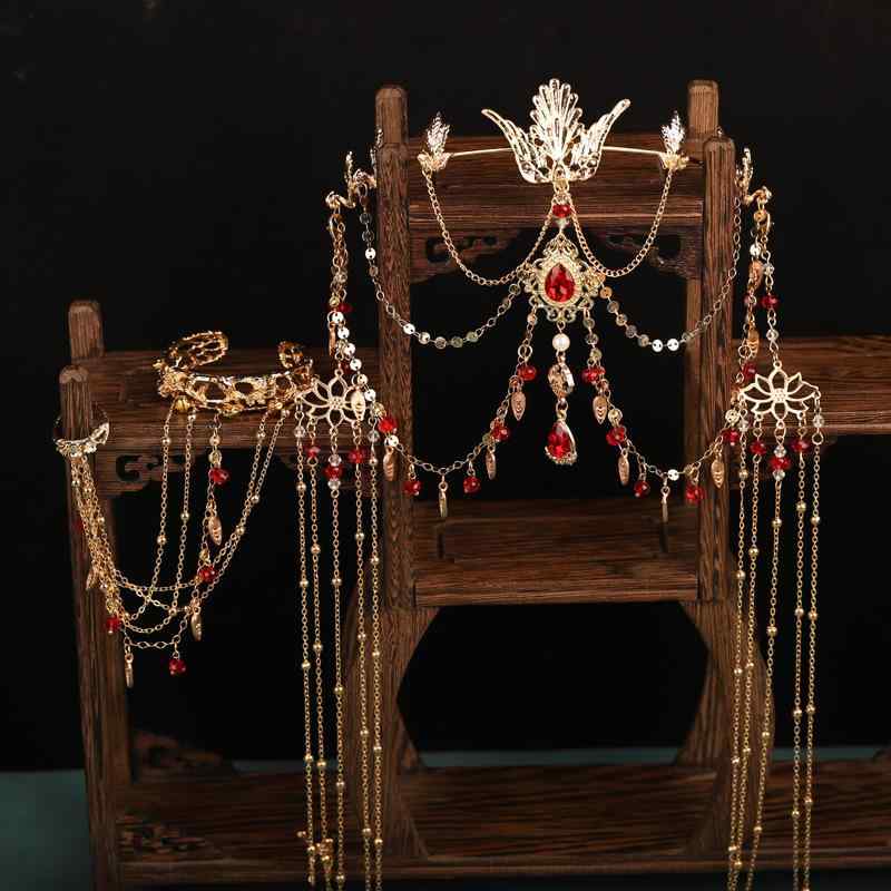 髪飾り 花嫁 ウェディング ブライダル 漢服 中国古風 中華伝統 豪華 華やか レトロ アンティーク ヘッ..