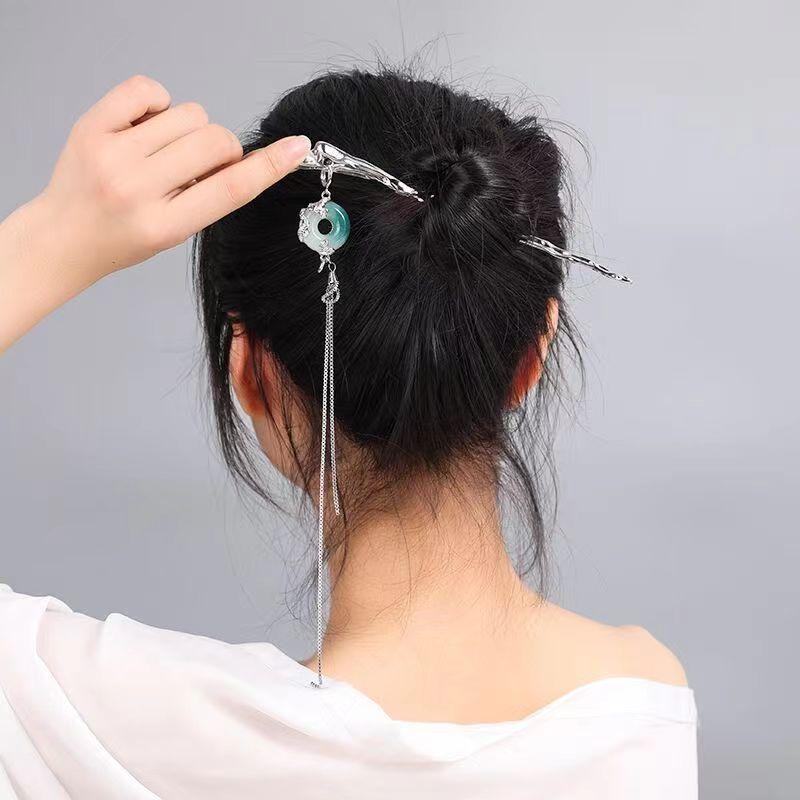 かんざし レディース メタル タッセル フリンジ 揺れる ロング 高級感 シンプル レトロ アンティーク 和装 浴衣 着物 普段使い お祭り 成人式 卒業式 エレガント ヘアアクセサリー