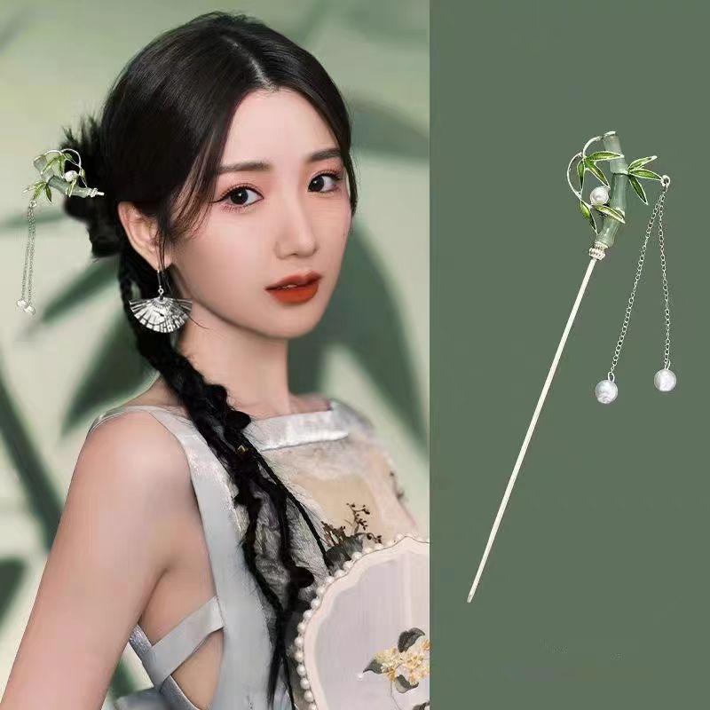 ・カテゴリ: 頭飾・主な素材: 金属・形状: 花・デザイン: 竹の簪・適用シーン: 結婚式、誕生日、旅行記念、引っ越し