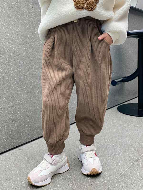 キッズ 女の子 裏起毛 コーデュロイ パンツ 秋冬 防寒 暖かい かわいい カジュアル 普段使い 外出着 韓..