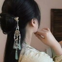 髪飾り 漢服風 レトロ かんざし ヘアピン シルバー 合金製 タッセル フリンジ ハート まとめ髪 アップスタイル チャイナドレス 和装アクセサリー